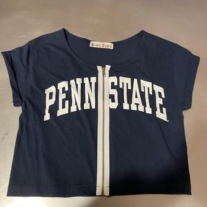 Penn State zip front short sleeve T-shirt
